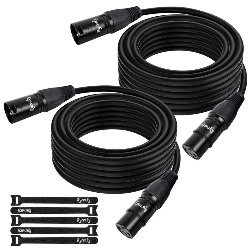 rycvaky 3 Pin Balanced DMX Cable 75ft 2 Pack, Shielded XLR Adapter Cord, DMX Stage Lighting Cable for Moving Head, Par Light, Speaker Systems, Mixer, Recording Studio - Image 1